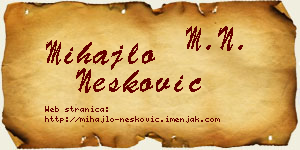 Mihajlo Nešković vizit kartica